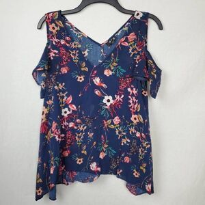 A.n.a XS Navy floral Blouse